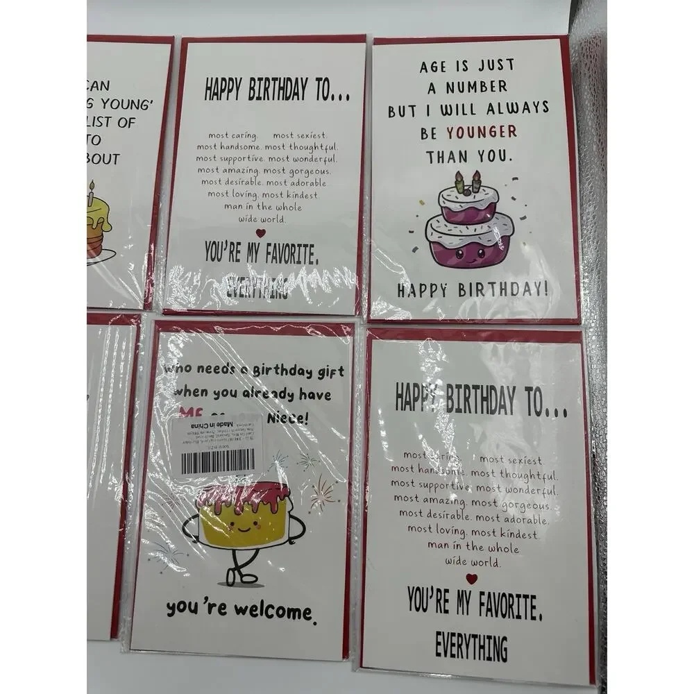 Birthday Greeting Cards with Envelopes – Set of 8 – New Sealed